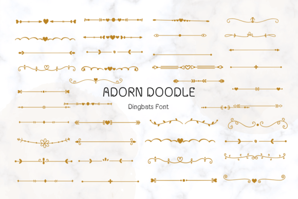 Adorn Doodle: A Cute Dingbat Font for Creative Projects