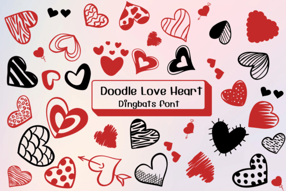 Doodle Love Heart: A Sketchy Typographic Delight