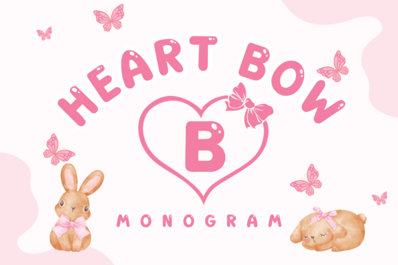 Heart Bow Monogram: A Font That Speaks Love
