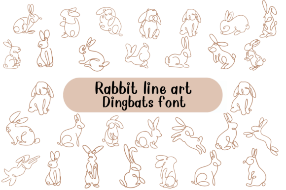 Rabbit Line Art: A Creative Font for Campaigns