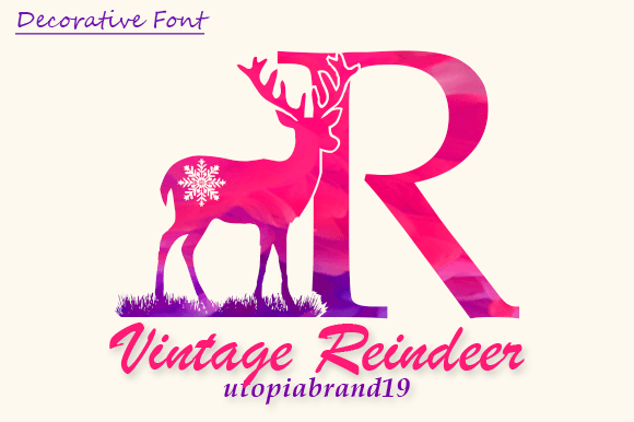 Vintage Reindeer Monogram: A Timeless Font for Crafters and Designers